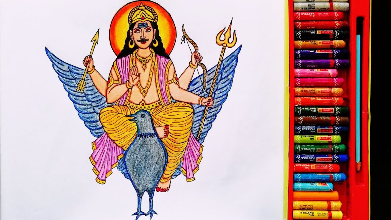 How To Draw Shani Dev Time Lapse Drawing Drawing Of Shani Dev Maharaj God Shani By Drawing Art Youtube