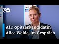 Interview mit Alice Weidel: AfD "eine Partei des gesunden Menschenverstandes" | DW Nachrichten
