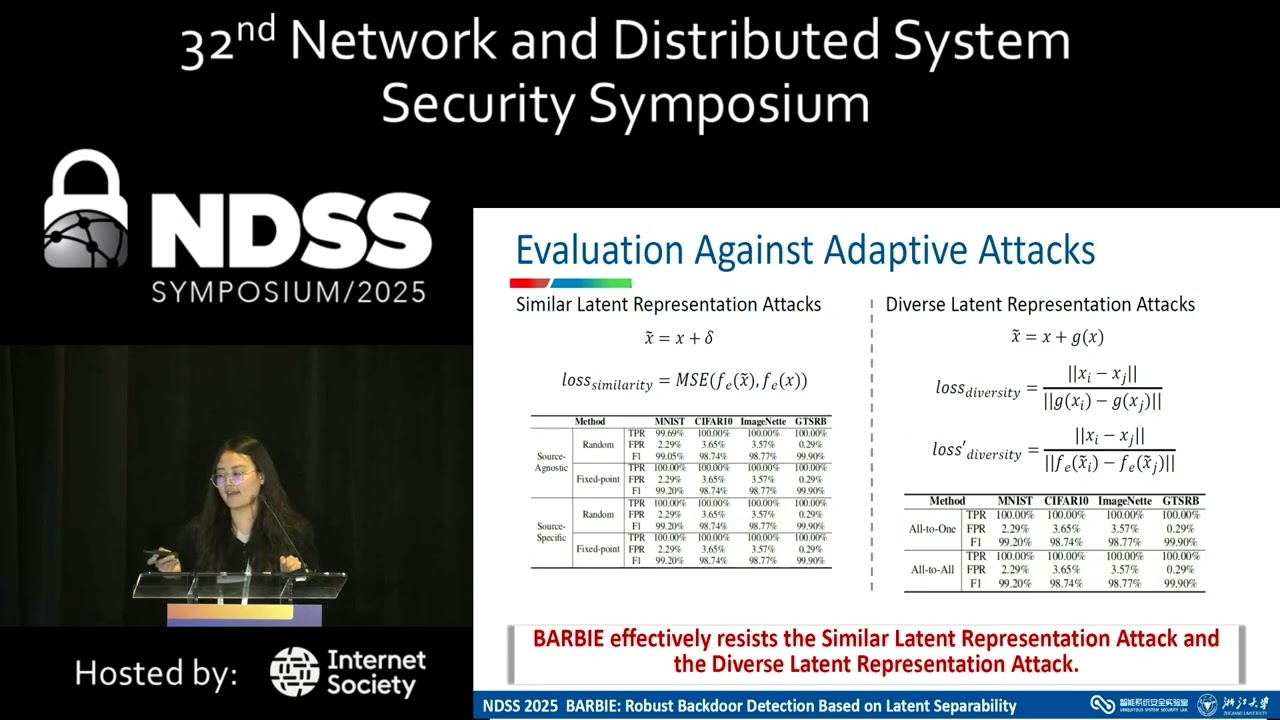 NDSS 2025 - BARBIE: Robust Backdoor Detection Based on Latent Separability
