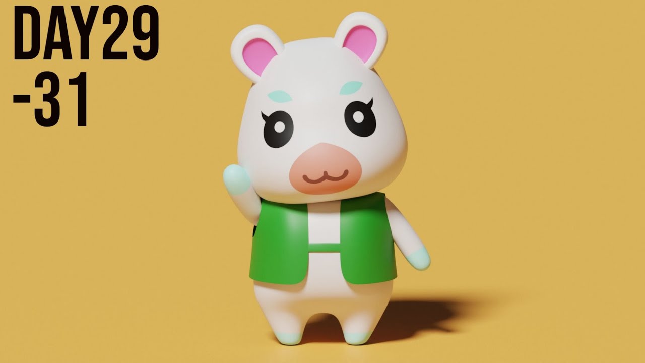 My Blender Practice Day2931 Animal Crossing Flurry YouTube
