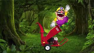 Wario Dies Falling Into A Wood Chipper While Bird Watching On Top Of A Tree Branch Animated