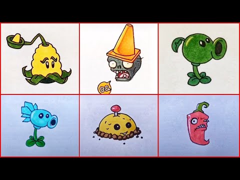 Tô Màu Zombie 2 - Vẽ hình Hoa Quả Nổi Giận dễ thương |Draw cute Plants vs Zombies