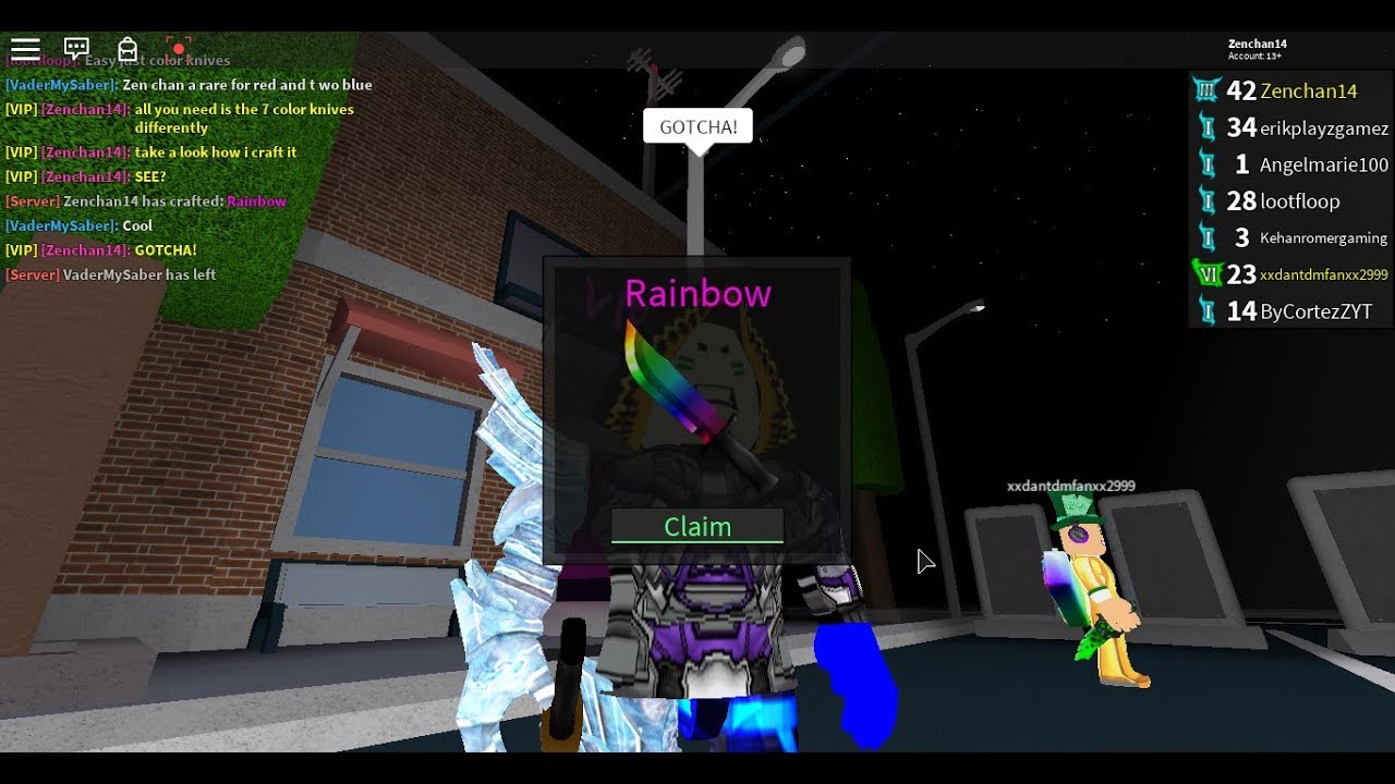 How To Get Rainbow Knife Roblox Assassin Youtube - how to craft rainbow seer roblox assassin youtube