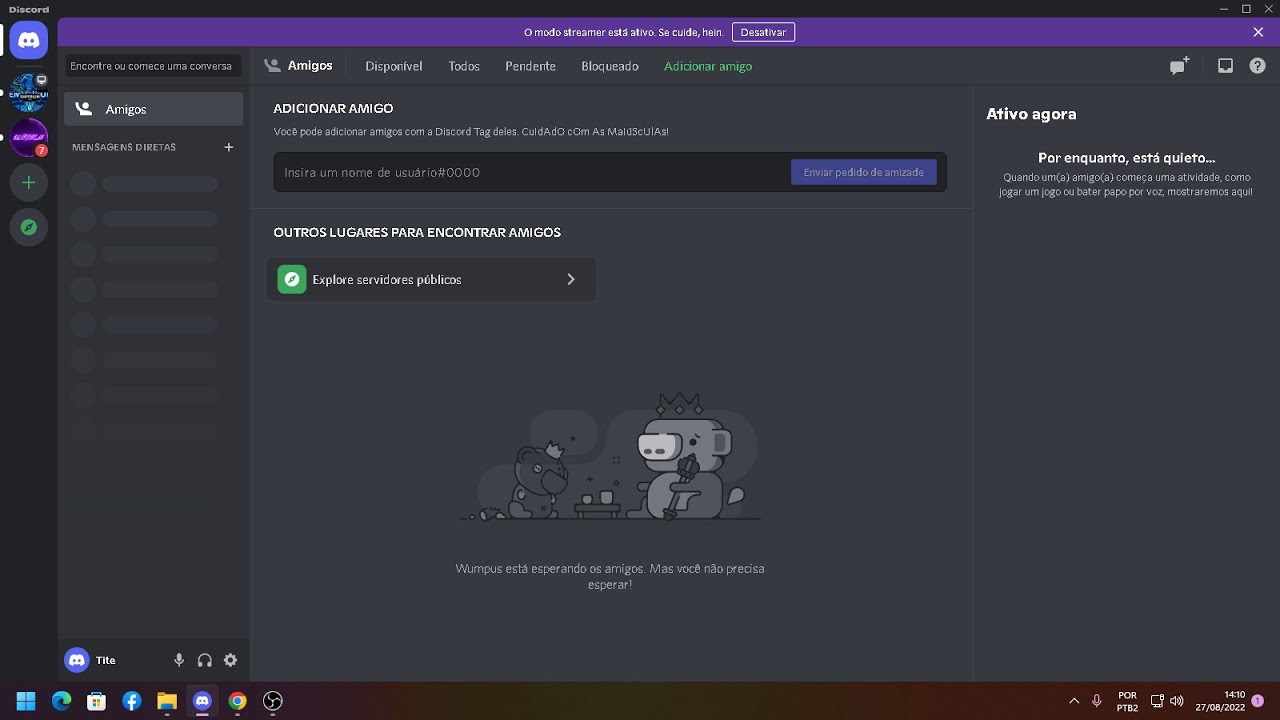 Esse é meu servidor do discord quem tiver interesse em entrar nele me chama  pv para