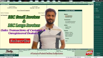 GST B2C Large, B2C Small Consumer Sales Invoice in Tally ERP9 | GSTR1 Report | Tally ERP | GST Tally