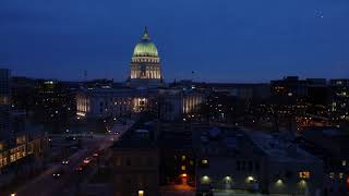 Sunset timelapse on the Madison Capital Building