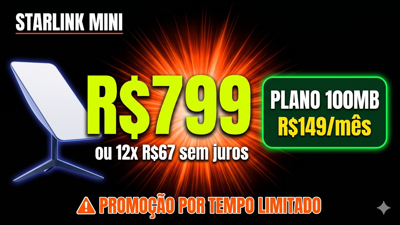 Starlink Kit Mini por R$799 | Plano Residencial a R$149 – MELHOR ...