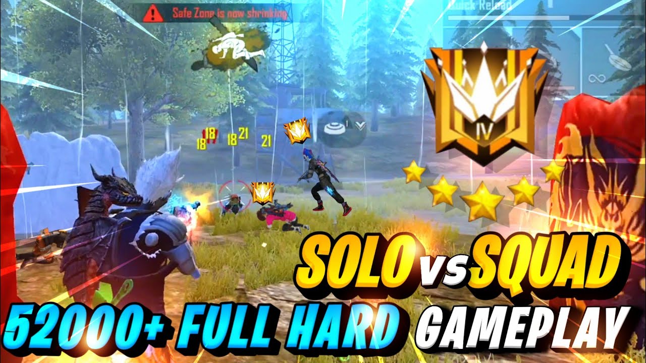 Solo Vs Squad 52000+ Full Hard Grandmaster Lobby-Garena FreeFire