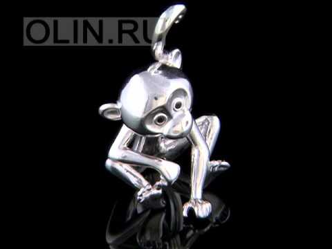 Сувенир "Обезьяна" из серебра