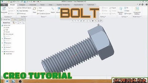 BOLT || How to Make a Threaded Bolt || CREO TUTORIAL