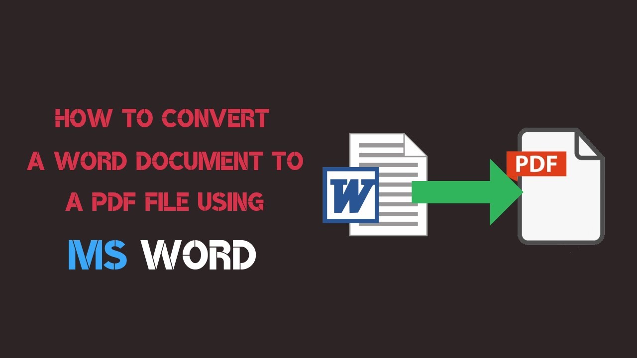 How To Convert Word File To Pdf File Using Microsoft Word Youtube