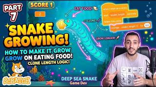 Make The Snake Grows Longer When eating Food In Scratch! (Deep Sea Snake Ep. 7)