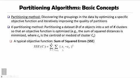 Cluster Analysis in Data Mining   3.1 Partitioning Based Clustering Methods