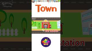 Kids vocabulary - Town - village - introduction of my town - educational video for kids #shorts