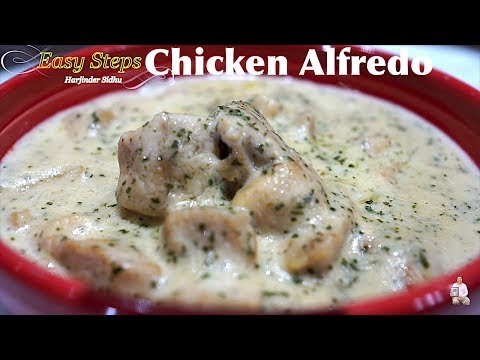 Chicken Roasted Garlic Alfredo Sauce Recipe | Chicken Alfredo in Garlic Pasta Sauce