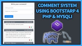 Comment System Using Bootstarp 4, PHP and MySQLi