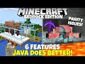 6 Minecraft Features Java does BETTER than Bedrock Edition! (Minecraft Parity Issues)