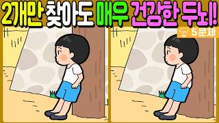 【다른그림찾기/치매예방】🔥차이점 3개 중 2개만 찾아도 건강한 두뇌!【 find difference / 두뇌운동/3개 찾기/5문제/#1538】 screenshot 4