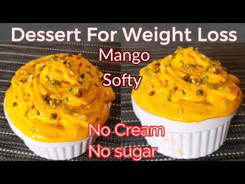 Mango Softy Without Cream And Sugar / Summer Special Mango Dessert / Dessert For Weight loss