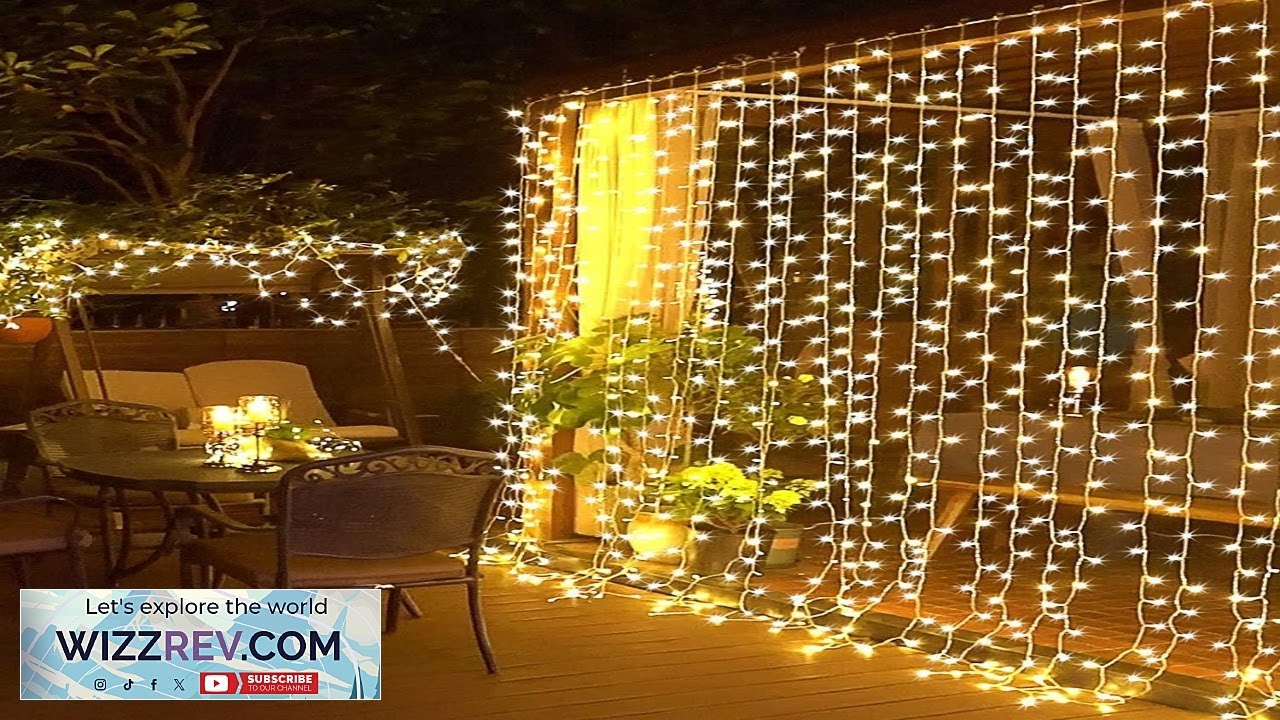 JMEXSUSS 300 LED Remote Control Christmas Curtain Lights Plug in Fairy Curtain Review