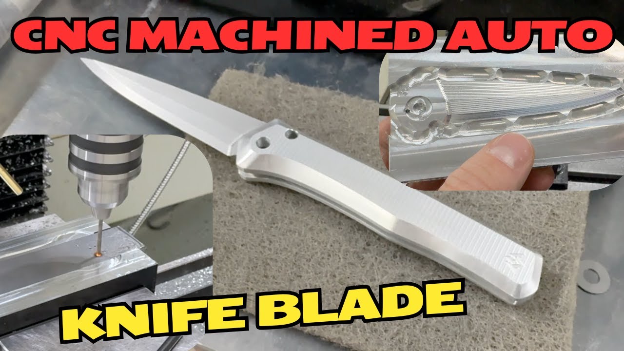 Machining another Custom CNC Auto Knife Blade in steel - YouTube