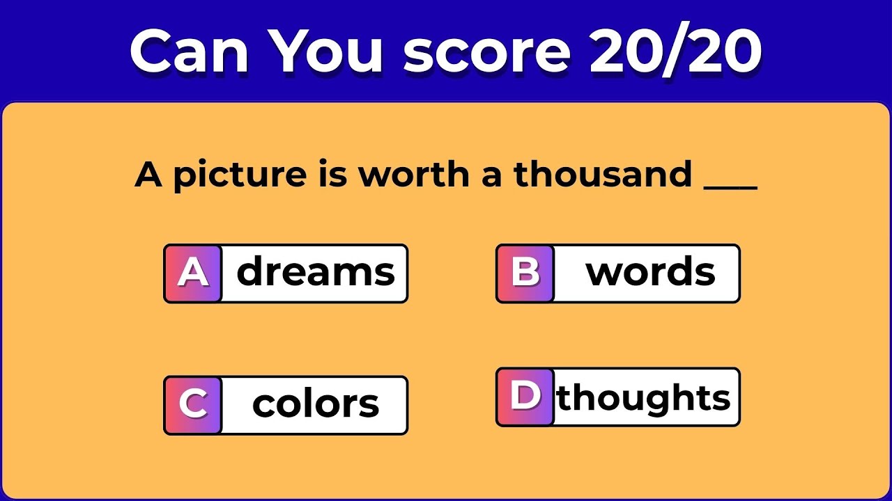 English Quiz | Proverb Quiz | English Test | English Proverbs Quiz