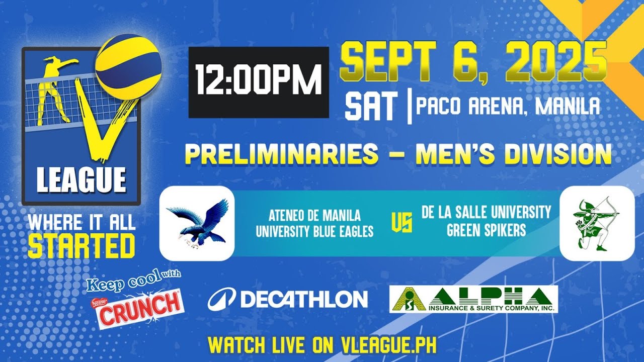ATENEO vs. DLSU - Full Match | Preliminaries | 2025 V-League Collegiate Challenge Men's Category