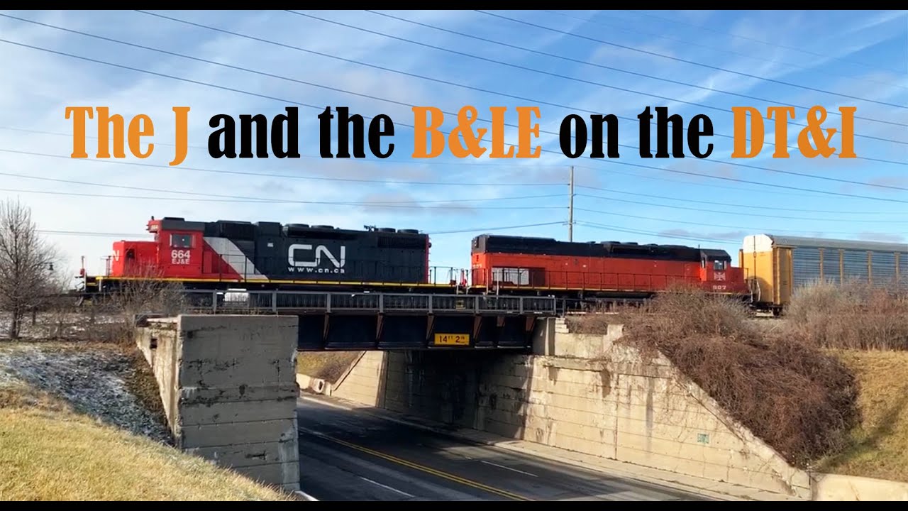 Elgin, Joliet & Eastern SD38-3 664 and Bessemer and Lake Erie SD40T-3 907 on CN L572 - January 2020