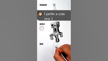 A cute creeper Dad vs Artist how to draw creeper. #minecraft #gaming #fanart #sketch