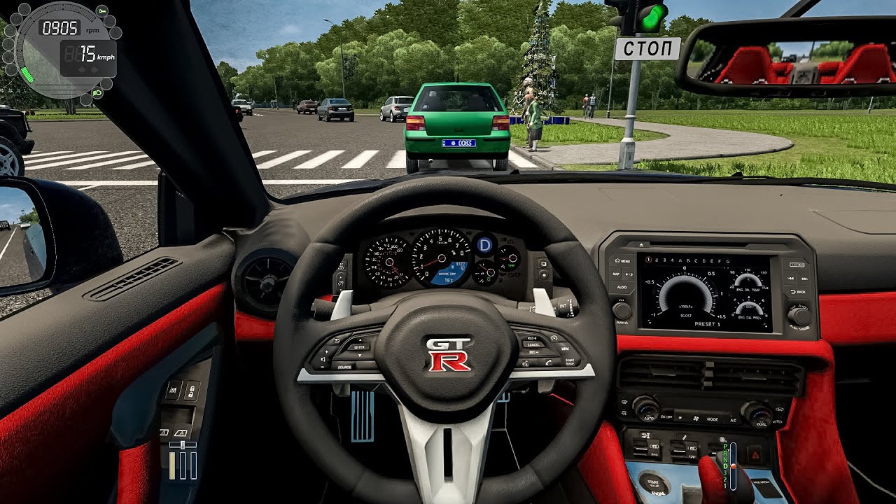 Nissan GT-R | City Car Driving [Steering Wheel] - Normal Driving - YouTube
