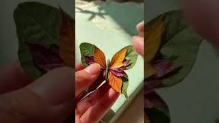 butterfly with leaves 🦋 #creative #shortsvideo #art #diy