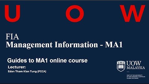 Management Information (MA1) - ACCA FIA Online Course Preview