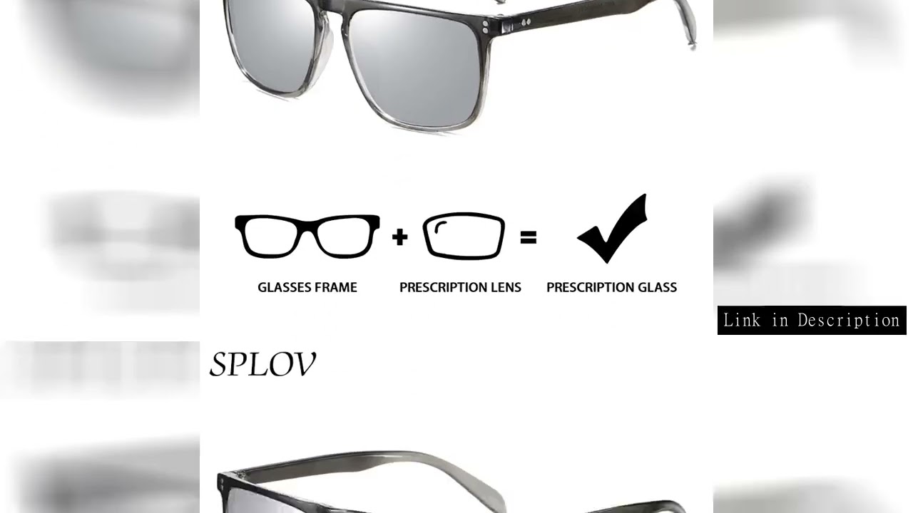 SPLOV Polarized Prescription Sunglasses Fashion Square Frame Design Professional Customized Lens Pre