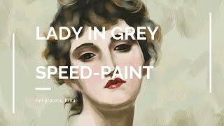 'Lady in Grey' Digital Speed painting by OPHANAP 2019