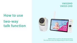 Two-way talk function - VTech VM919HD VM919-2HD