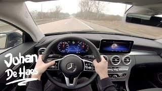 Uji coba berkendara Mercedes C-Class Coupé C 200 184 hp tahun 2019 dari sudut pandang orang pertama.