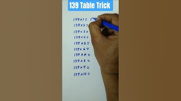 🤗 Easy trick to learn table of 139/Multiplication Table of 139/Maths tables/#shorts #shortsfeed