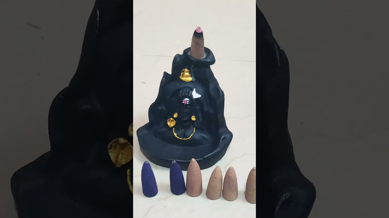 Smokey water fall Shiva Incense burner/ adi yogi