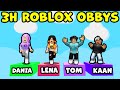 Ich spiele 3 STUNDEN ROBLOX OBBYS mit meinen Freunden Dania, Lena & Tom! XXL Roblox Video