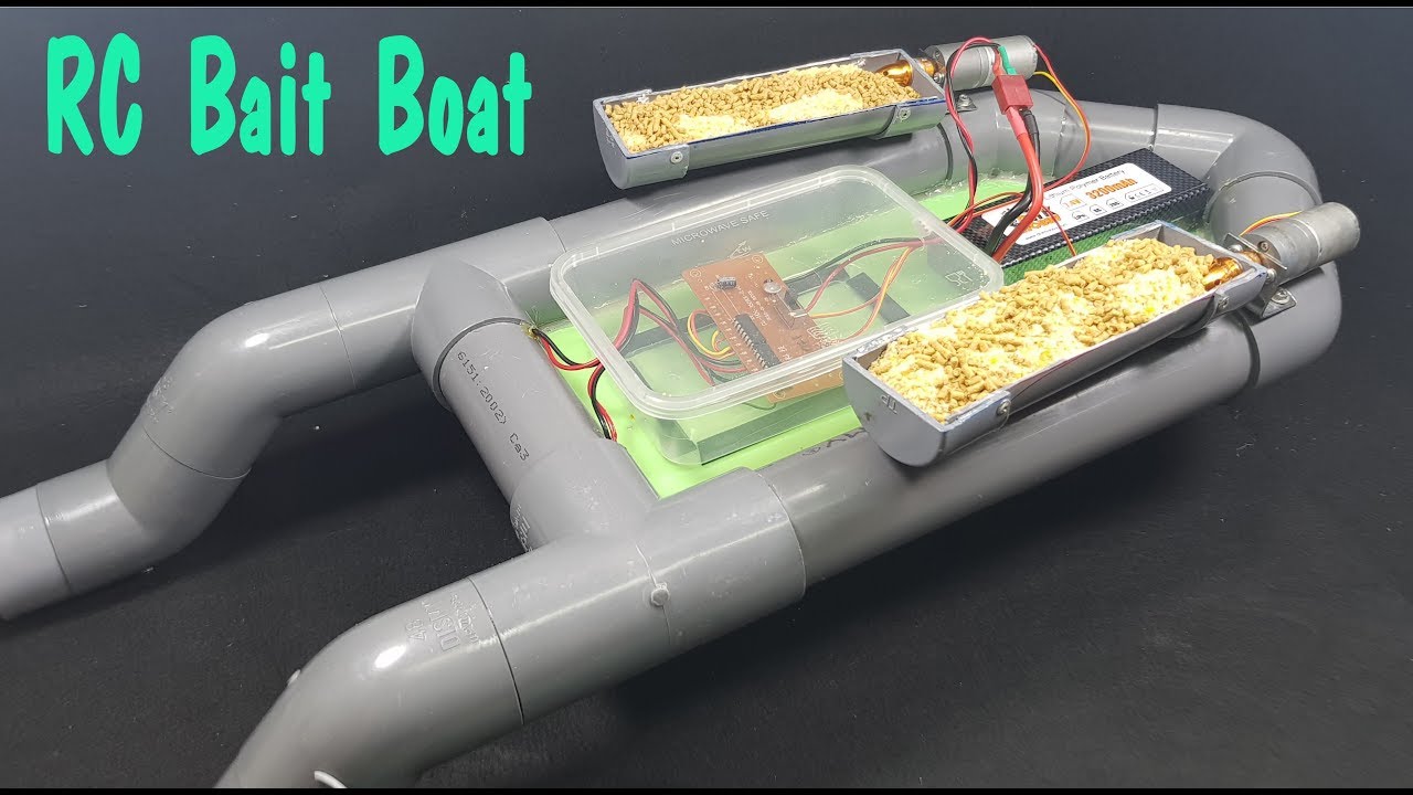 how to make rc bait boat using pvc pipe - youtube