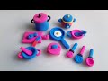 Amazing technique make kitchen set with polymer clay|| Miniature clay kitchen set| Primitive kitchen