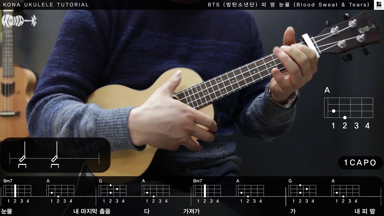 방탄소년단(BTS) - 피 땀 눈물(Blood Sweat & Tears) 우쿨렐레 강좌 [코나 우쿨렐레 강좌]