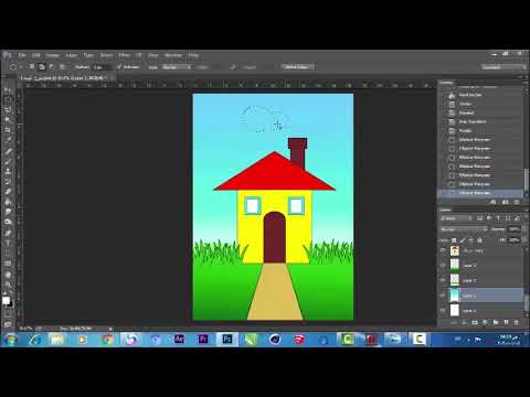كورس تعليم الرسم الرقمى فوتوشوب طريقة رسم بيت adobe photoshop digital  painting how to draw house