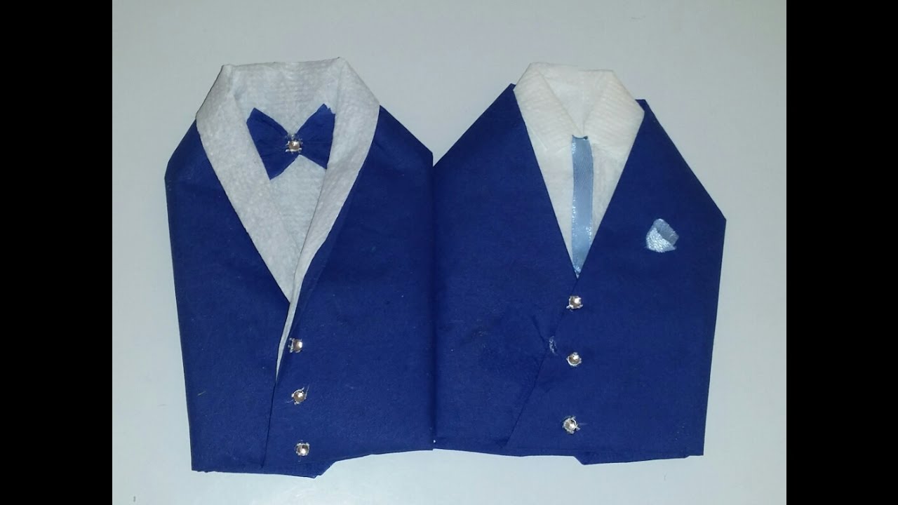 طي المناديل علي شكل بدلة عريس بطريقه سهله وروعه Youtube