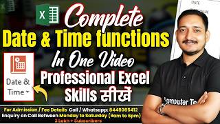 Date & Time function in MS Excel | Complete Excel Tutorial for Beginners | Computer Tech Academy