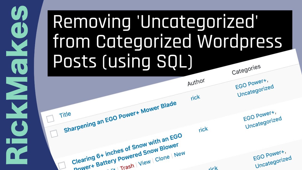 Removing 'Uncategorized' from Categorized Wordpress Posts (using SQL)