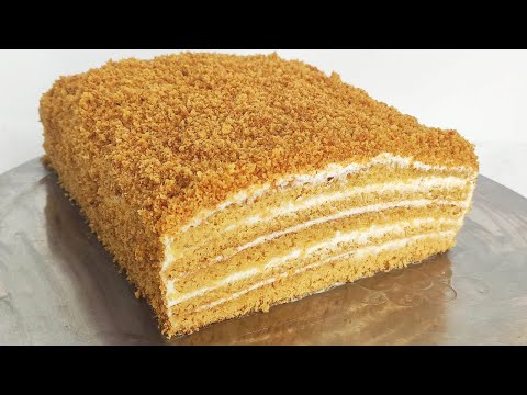 МЕДОВИК ЗА 30 МИН🍯БЕЗ РАСКАТКИ КОРЖЕЙ🐝Быстрый и очень вкусный Медовик🍯Идеальный рецепт