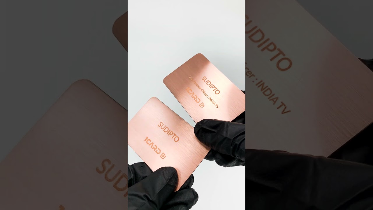 NFC Business Card Rose Gold Premium Metal | Custom Engraving