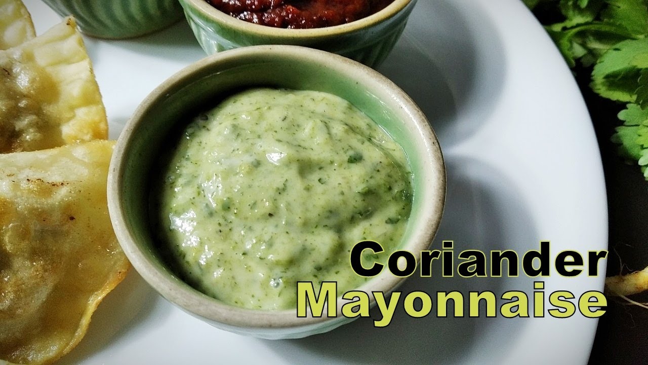 Coriander Mayonnaise-Coriander Mayo Dipping Sauce-Green Mayonnaise ...