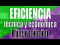 ACTIVIDAD RESUELTA 1. Eficiencia técnica y eficiencia económica